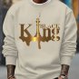 Men's Black King Print Cotton Casual Sweatshirt