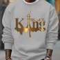 Men's Black King Print Cotton Casual Sweatshirt