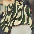 Women's Abstract Aesthetic Geometric Art Print High Neck Knit Sweatshirt