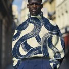 Men's Abstract Aesthetic Art Print High Neck Knit Sweatshirt