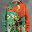 Men's Future Sci-Fi Frog Art Print Knit Sweatshirt