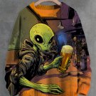 Men's Alien In The Bar Art Print Knit Sweatshirt