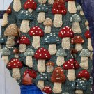 Men's Hippie Mushrooms Felt Embroidery Print Knit Sweatshirt