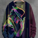 Men's Vintage King Of Pop Classic Portrait Art Print Knit Sweatshirt