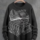 Men's Book Love This Is My Emotional Support Library Art Print Knit Sweatshirt