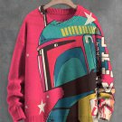 Men's Star Universe Robot Warrior Print Knit Sweatshirt