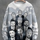 Men's Hip Hop Groups Print Knit Sweatshirt
