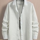 Men's Business Casual Turndown Collar Solid Color Shirt