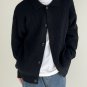 Men's Turndown Collar Solid Color Loose Long Sleeve Knitted Sweater Jacket
