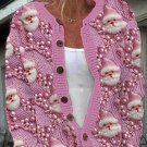 Women's Christmas Santa Claus Graphic Print Knit Cardigan