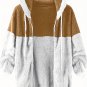Men's Winter Color Splice Hooded Zip Up Warm Casual Jacket