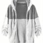 Men's Winter Color Splice Hooded Zip Up Warm Casual Jacket