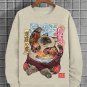 Men's Japanese Cat Art Print Cotton Casual Sweatshirt