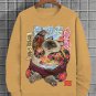 Men's Japanese Cat Art Print Cotton Casual Sweatshirt