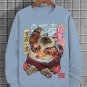 Men's Japanese Cat Art Print Cotton Casual Sweatshirt