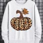 Men's Pumpkin Leopard Embroidery Print Cotton Casual Sweatshirt