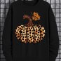 Men's Pumpkin Leopard Embroidery Print Cotton Casual Sweatshirt