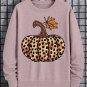 Men's Pumpkin Leopard Embroidery Print Cotton Casual Sweatshirt