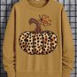 Men's Pumpkin Leopard Embroidery Print Cotton Casual Sweatshirt