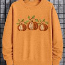 Men's Pumpkins Embroidery Print Cotton Casual Sweatshirt