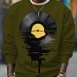 Men's Record Reflections in Water Print Cotton Casual Sweatshirt