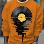 Men's Record Reflections in Water Print Cotton Casual Sweatshirt