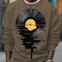 Men's Record Reflections in Water Print Cotton Casual Sweatshirt