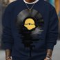 Men's Record Reflections in Water Print Cotton Casual Sweatshirt