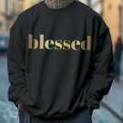 Men's Blessed Print Cotton Casual Sweatshirt