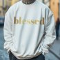 Men's Blessed Print Cotton Casual Sweatshirt