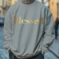 Men's Blessed Print Cotton Casual Sweatshirt