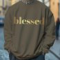 Men's Blessed Print Cotton Casual Sweatshirt