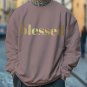 Men's Blessed Print Cotton Casual Sweatshirt
