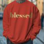 Men's Blessed Print Cotton Casual Sweatshirt