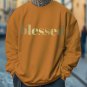 Men's Blessed Print Cotton Casual Sweatshirt