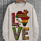 Men's Christmas Leopard Love Print Cotton Casual Sweatshirt