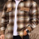 Men's Retro Plaid Pattern Print Denim-Like Long Sleeve Shirt