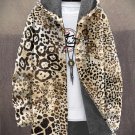 Men's Leopard Pattern All Over Print Hooded Trench Coat