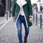 Men's Solid Color Double Breasted Lapel Collar Warm Coat