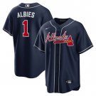 Ozzie Albies Atlanta Braves Official Jersey Dark Blue