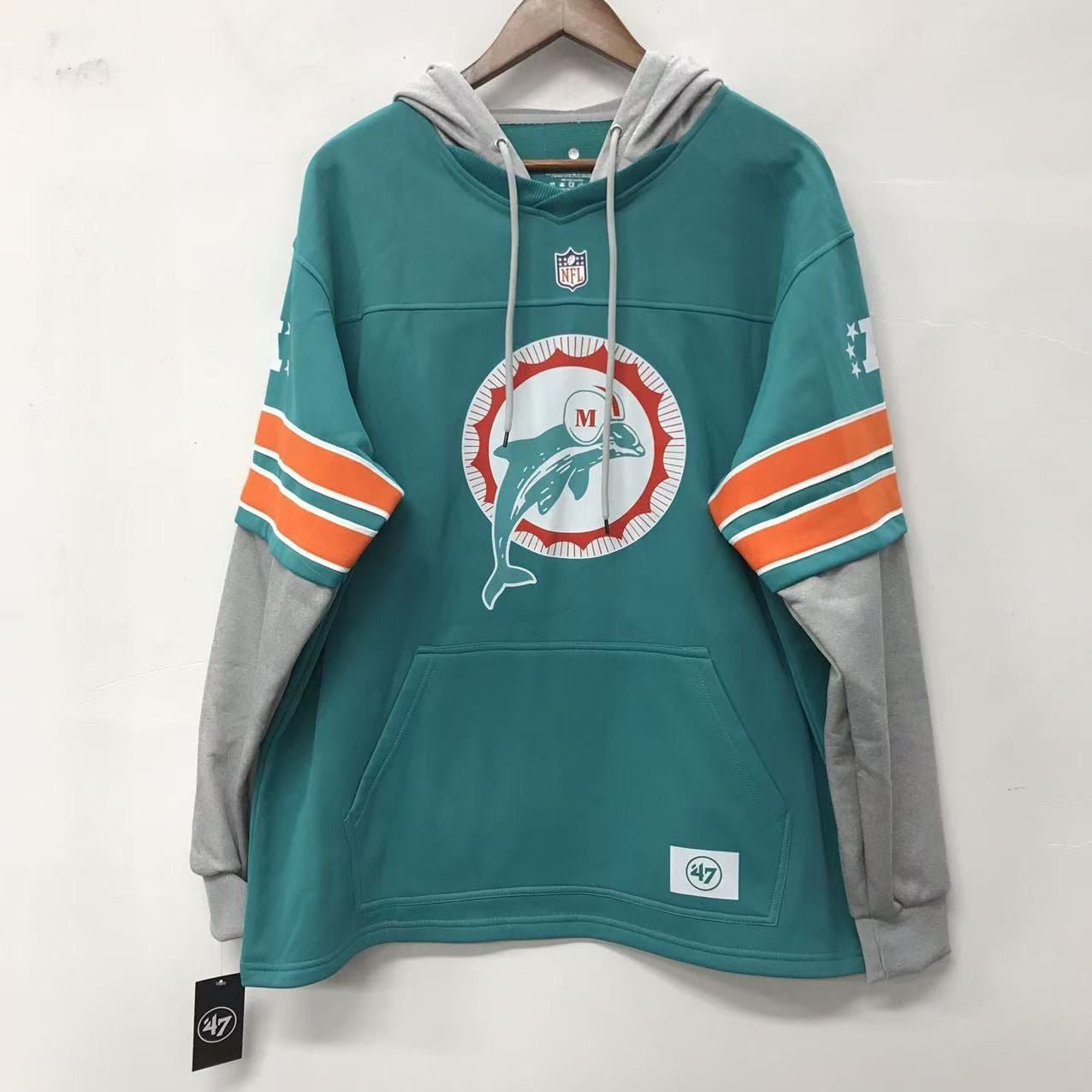 Miami Dolphins Retro logo Official Football 47 brand hoodie