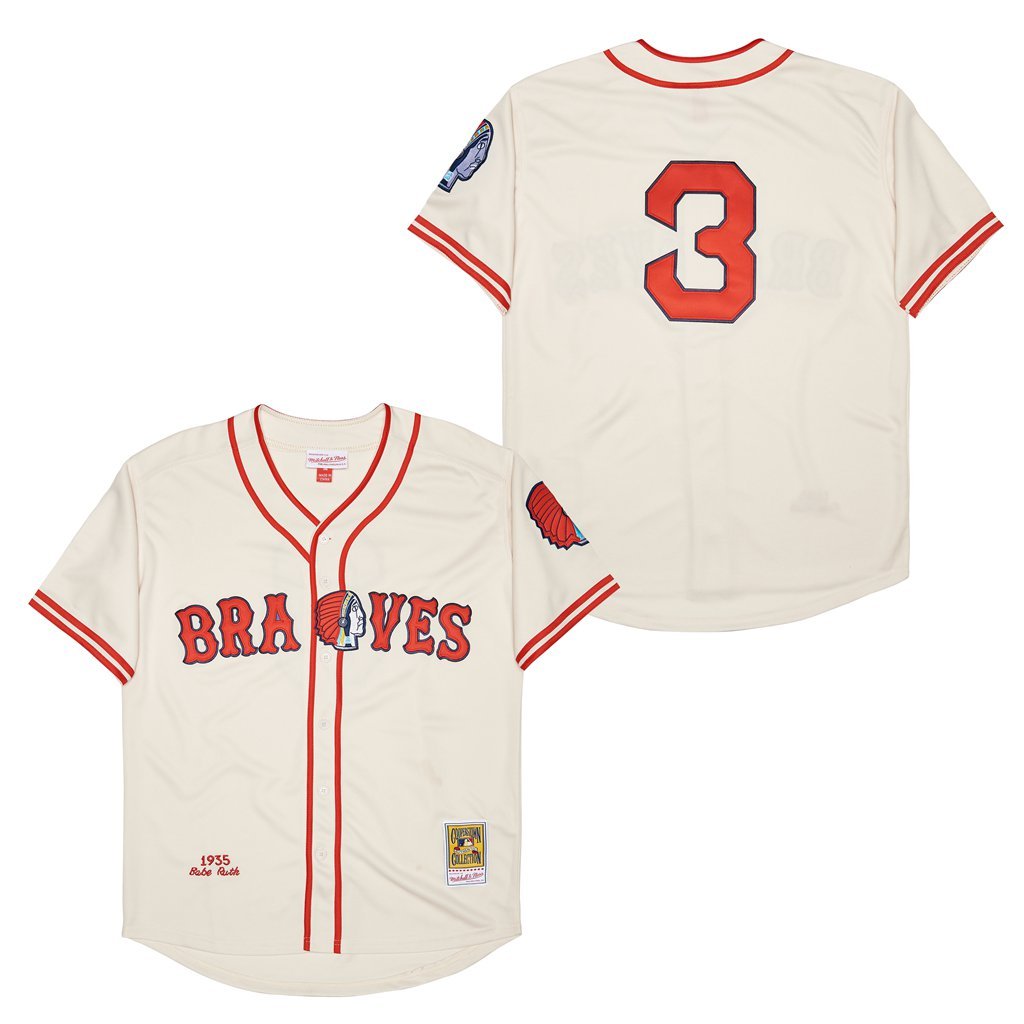 Babe Ruth Boston Braves Official Baseball jersey Mitchell & Ness