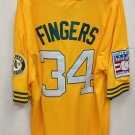 Rollie Fingers Oakland A’s Athletics Official Baseball Mitchell & Ness Jersey yellow