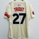 Mike Trout Anaheim Angels Official Baseball Jersey Cream