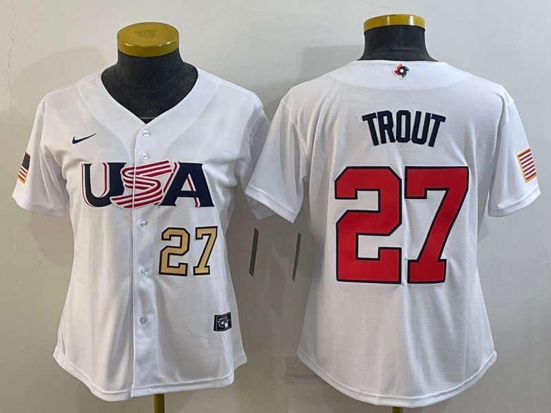 Mike Trout Team USA Baseball jersey white