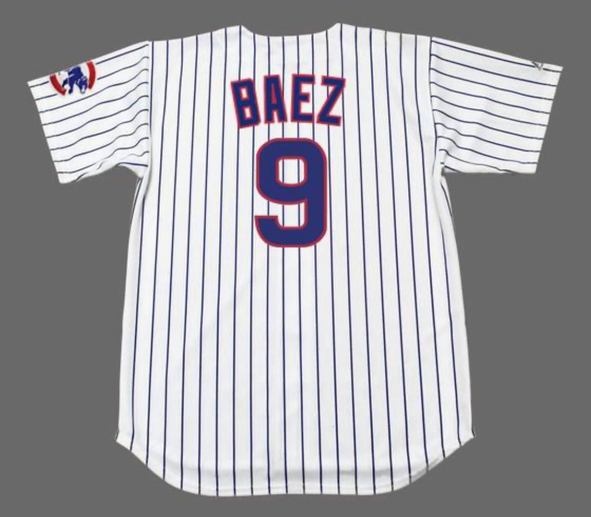Javier Baez Chicago Cubs Official Baseball Majestic Throwback Jersey gray