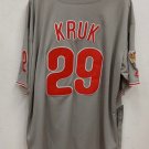 John Kruk Philadelphia Phillies 1993 World Series Jersey Majestic gray