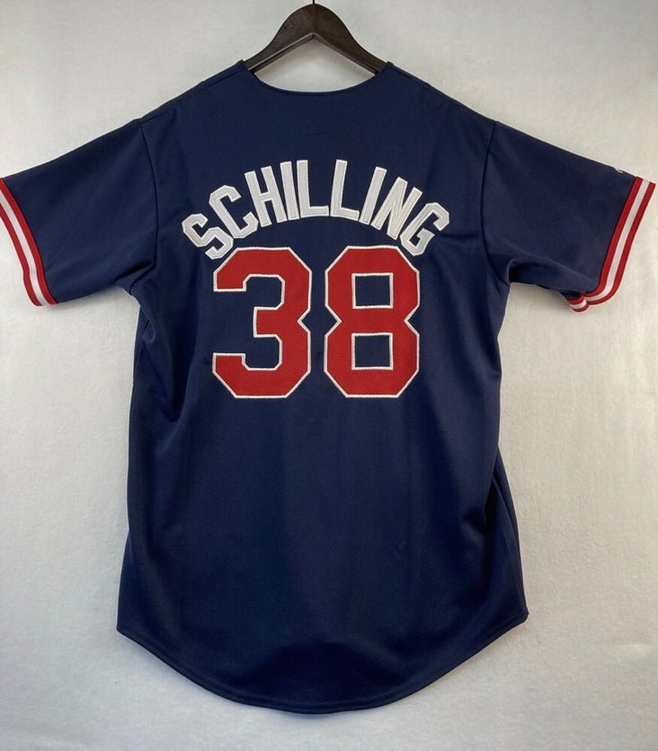 Curt Schilling Boston Red Sox Official Baseball Majestic Jersey Blue