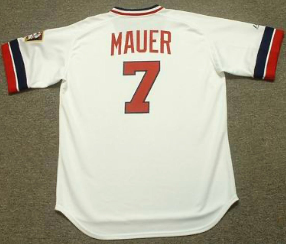 Joe Mauer Minnesota Twins Official Baseball Majestic retro white Jersey