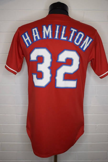 Josh Hamilton Texas Rangers official Baseball Jersey Majestic red